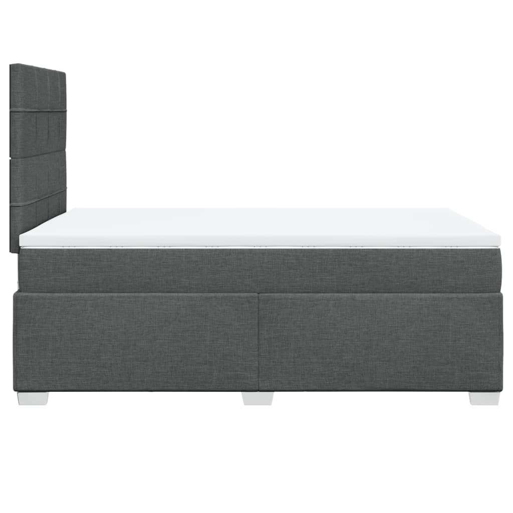 Sommier à lattes de lit avec matelas gris foncé 120x190cm tissu - XIOS