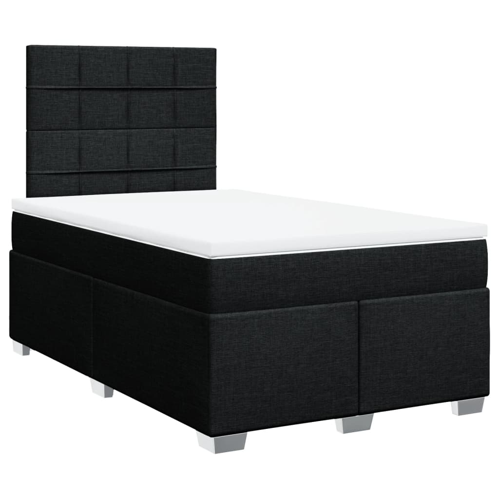 Sommier à lattes de lit avec matelas noir 120x190 cm tissu - XIOS