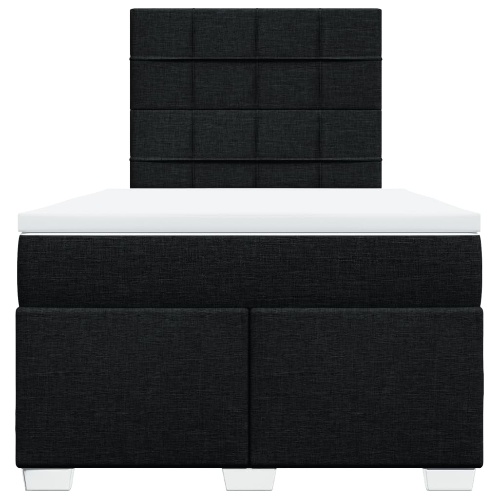Sommier à lattes de lit avec matelas noir 120x190 cm tissu - XIOS