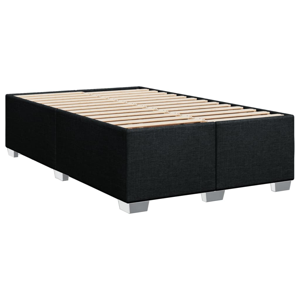 Sommier à lattes de lit avec matelas noir 120x190 cm tissu - XIOS