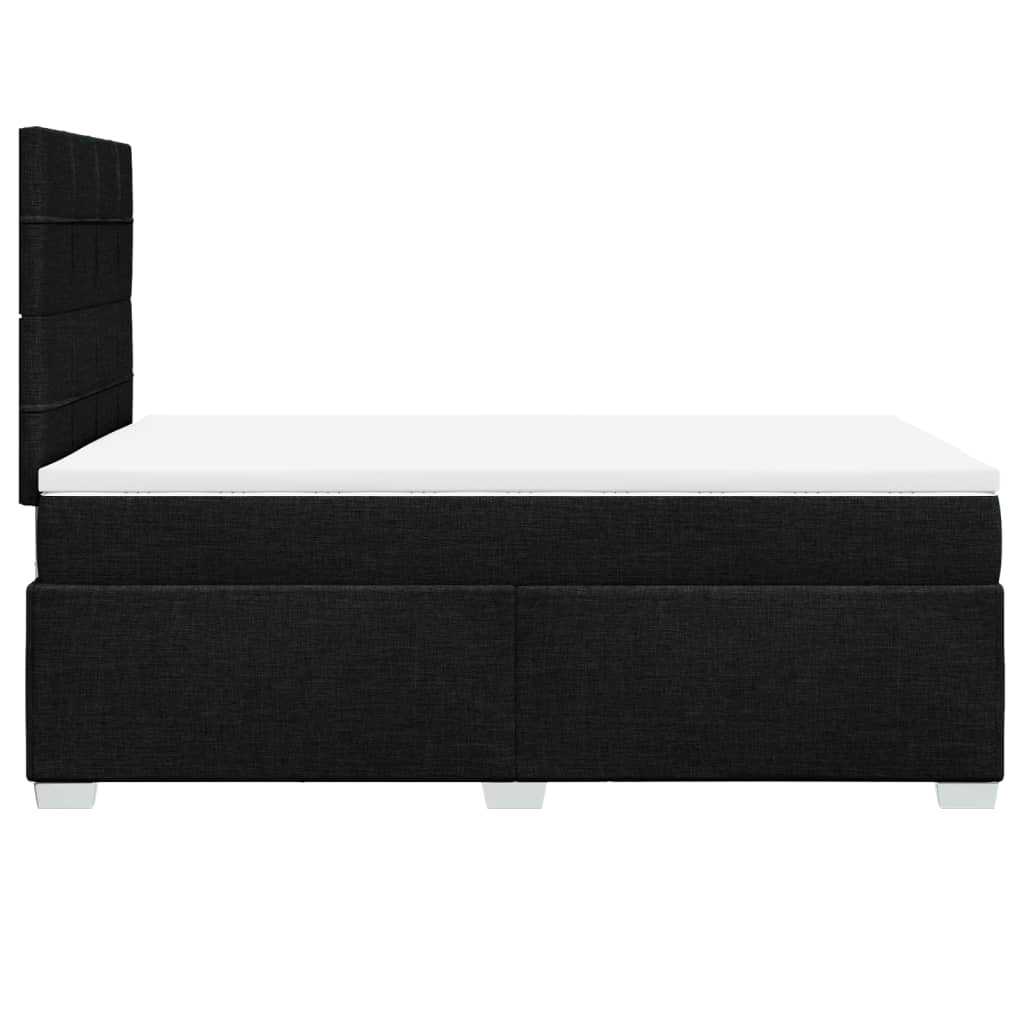 Sommier à lattes de lit avec matelas noir 120x190 cm tissu - XIOS