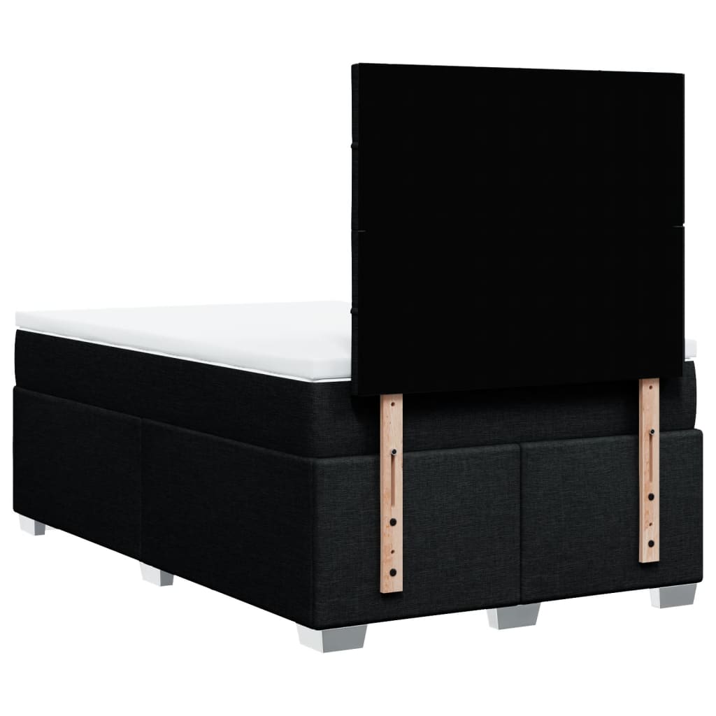 Sommier à lattes de lit avec matelas noir 120x190 cm tissu - XIOS