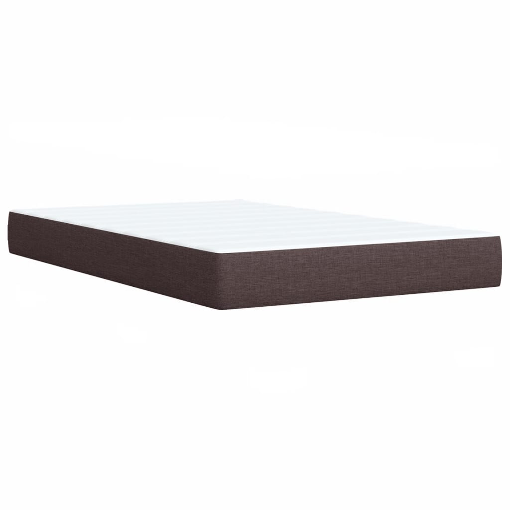 Sommier à lattes de lit et matelas marron foncé 120x190cm tissu - XIOS