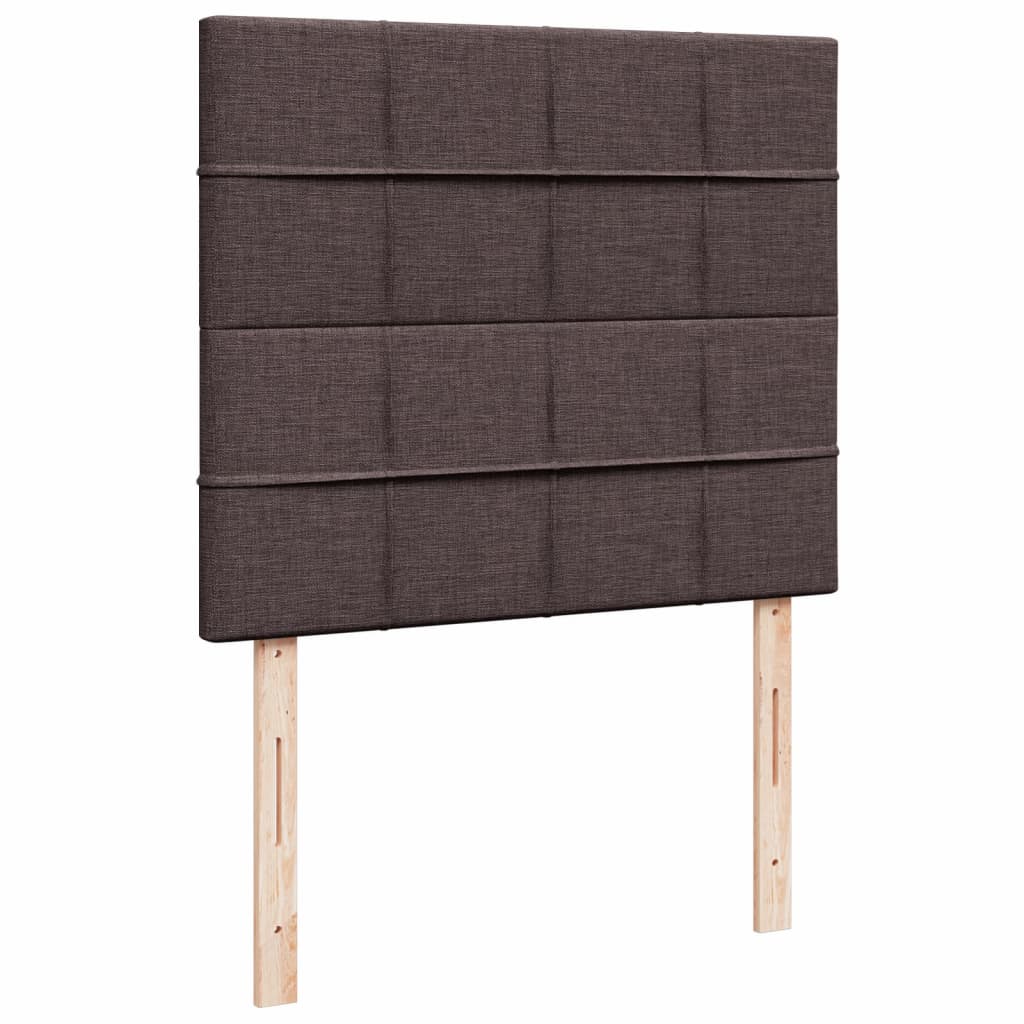 Sommier à lattes de lit et matelas marron foncé 120x190cm tissu - XIOS