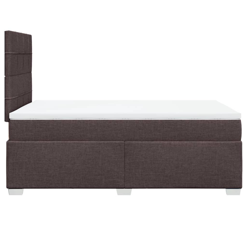 Sommier à lattes de lit et matelas marron foncé 120x190cm tissu - XIOS