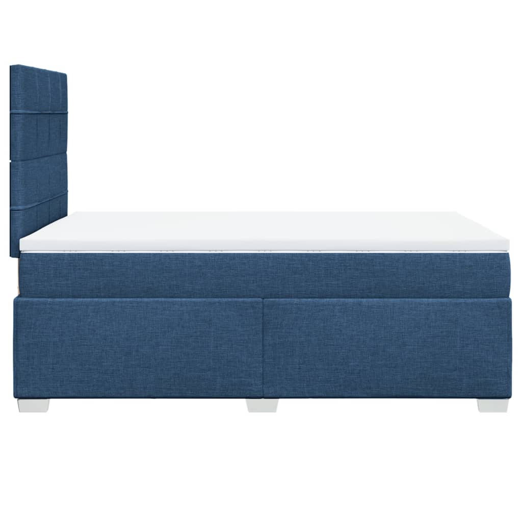 Sommier à lattes de lit avec matelas bleu 120x190 cm tissu - XIOS