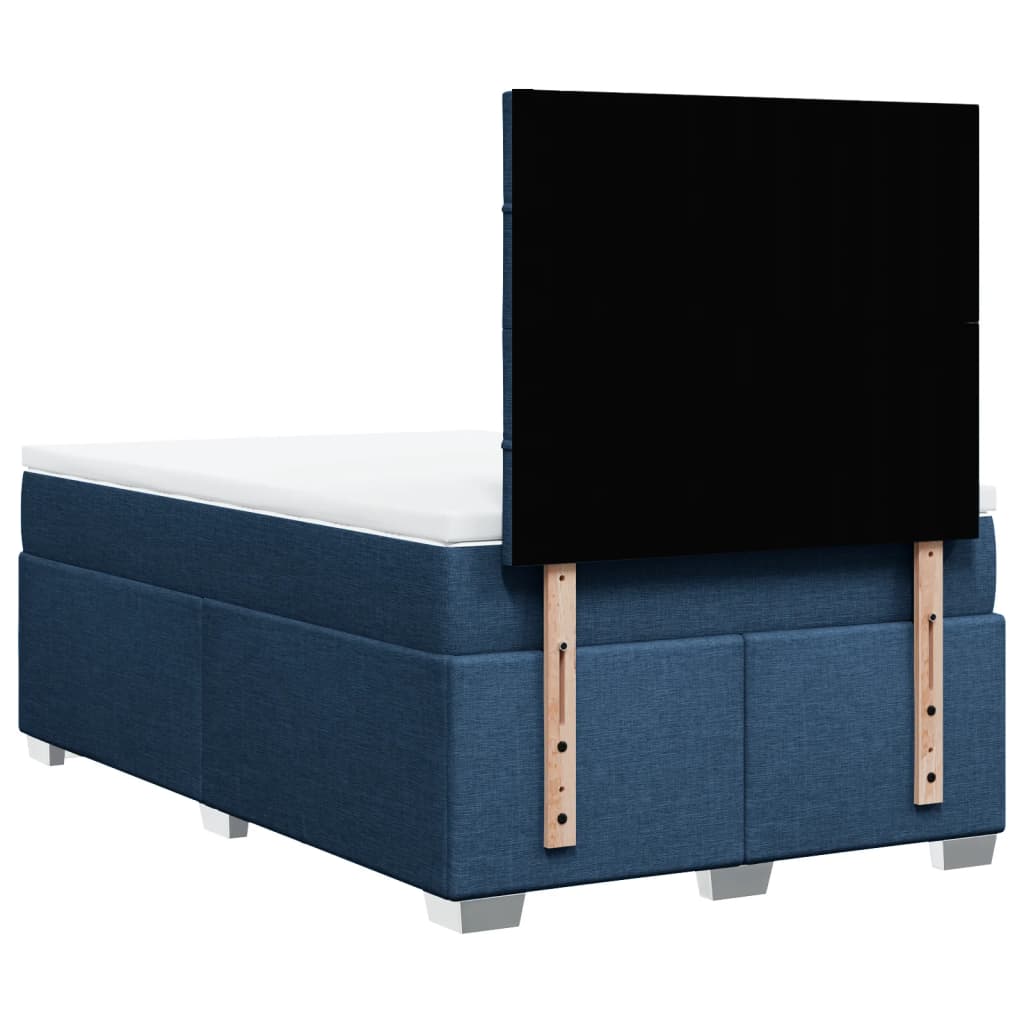 Sommier à lattes de lit avec matelas bleu 120x190 cm tissu - XIOS