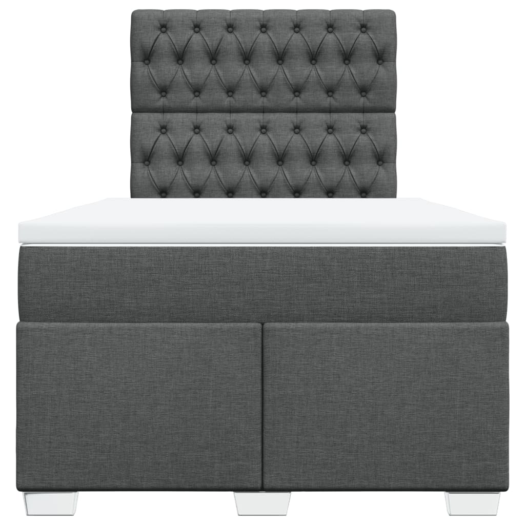 Sommier à lattes de lit avec matelas gris foncé 120x190cm tissu - XIOS