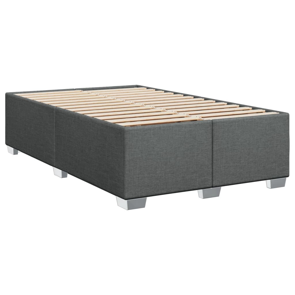 Sommier à lattes de lit avec matelas gris foncé 120x190cm tissu - XIOS