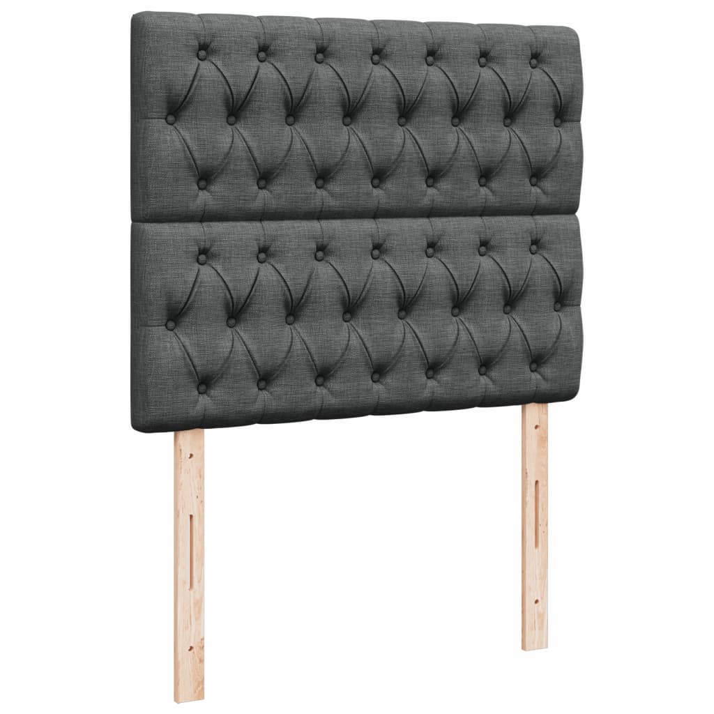 Sommier à lattes de lit avec matelas gris foncé 120x190cm tissu - XIOS