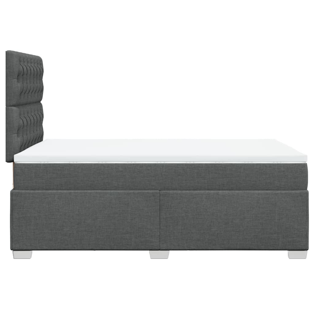 Sommier à lattes de lit avec matelas gris foncé 120x190cm tissu - XIOS