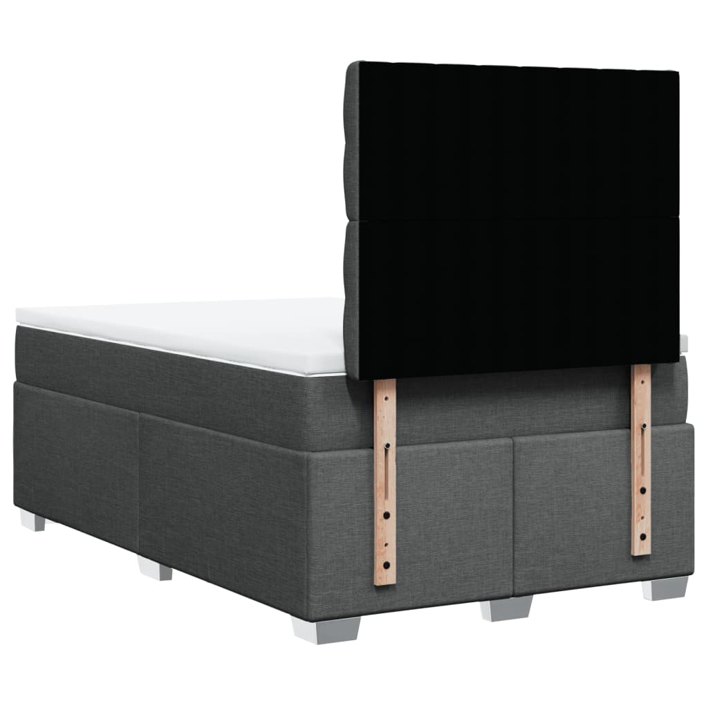 Sommier à lattes de lit avec matelas gris foncé 120x190cm tissu - XIOS