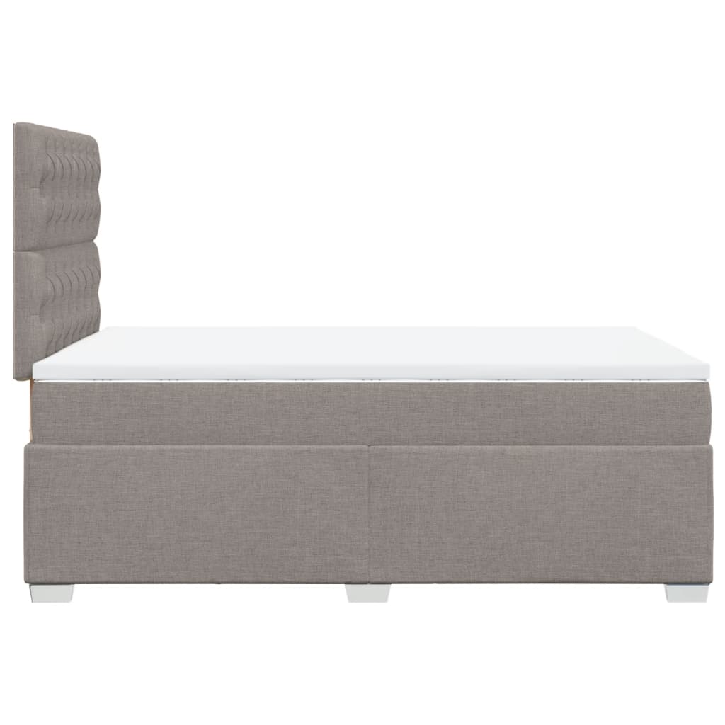 Sommier à lattes de lit avec matelas taupe 120x190 cm tissu - XIOS