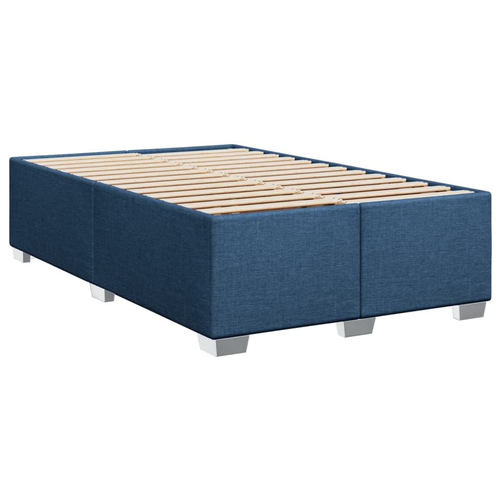 Sommier à lattes de lit avec matelas bleu 120x190 cm tissu - XIOS