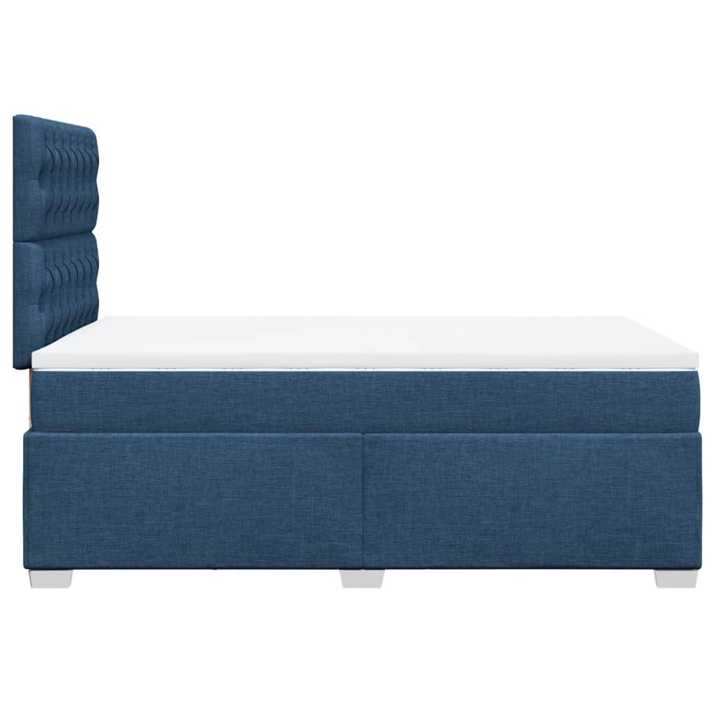 Sommier à lattes de lit avec matelas bleu 120x190 cm tissu - XIOS