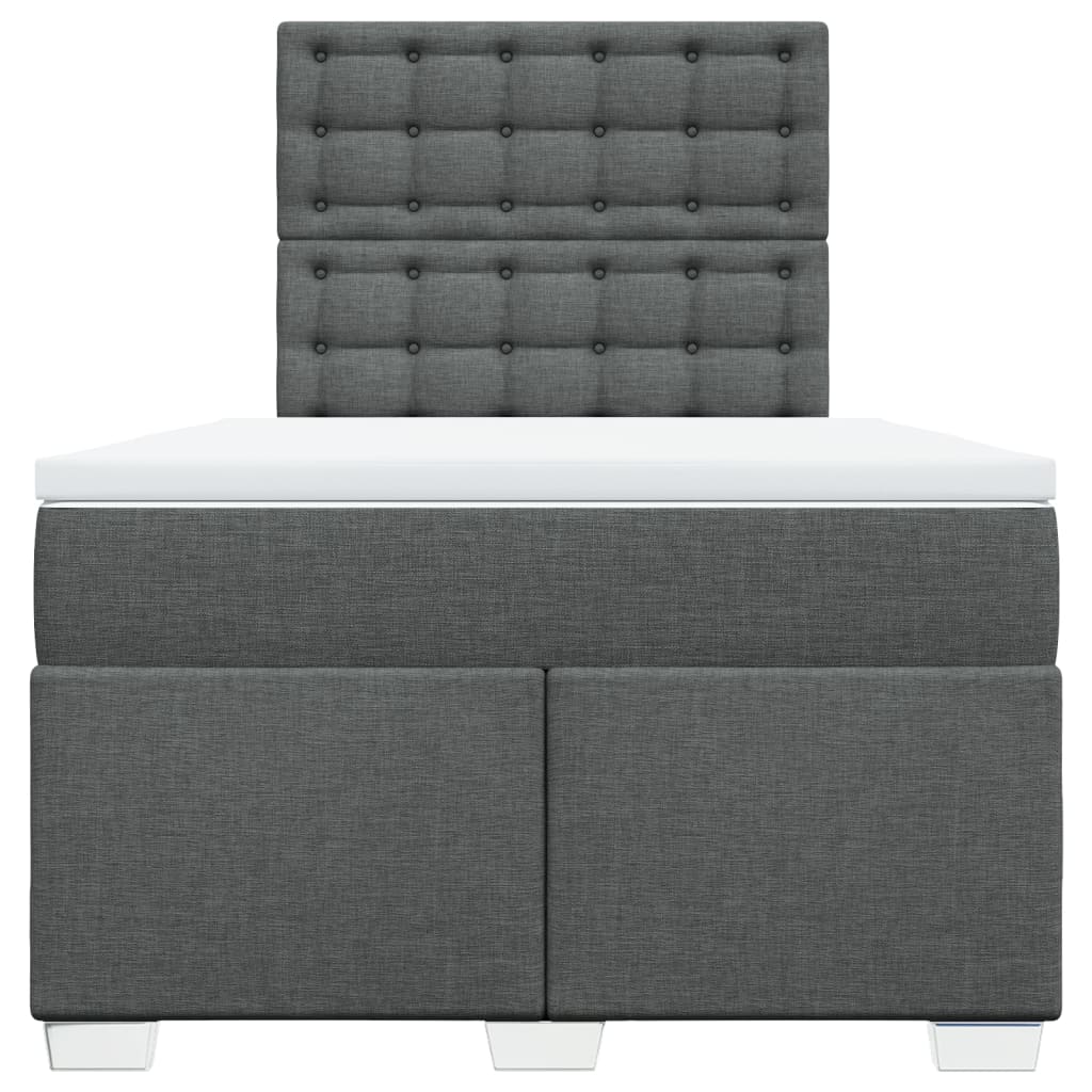 Sommier à lattes de lit avec matelas gris foncé 120x190cm tissu - XIOS