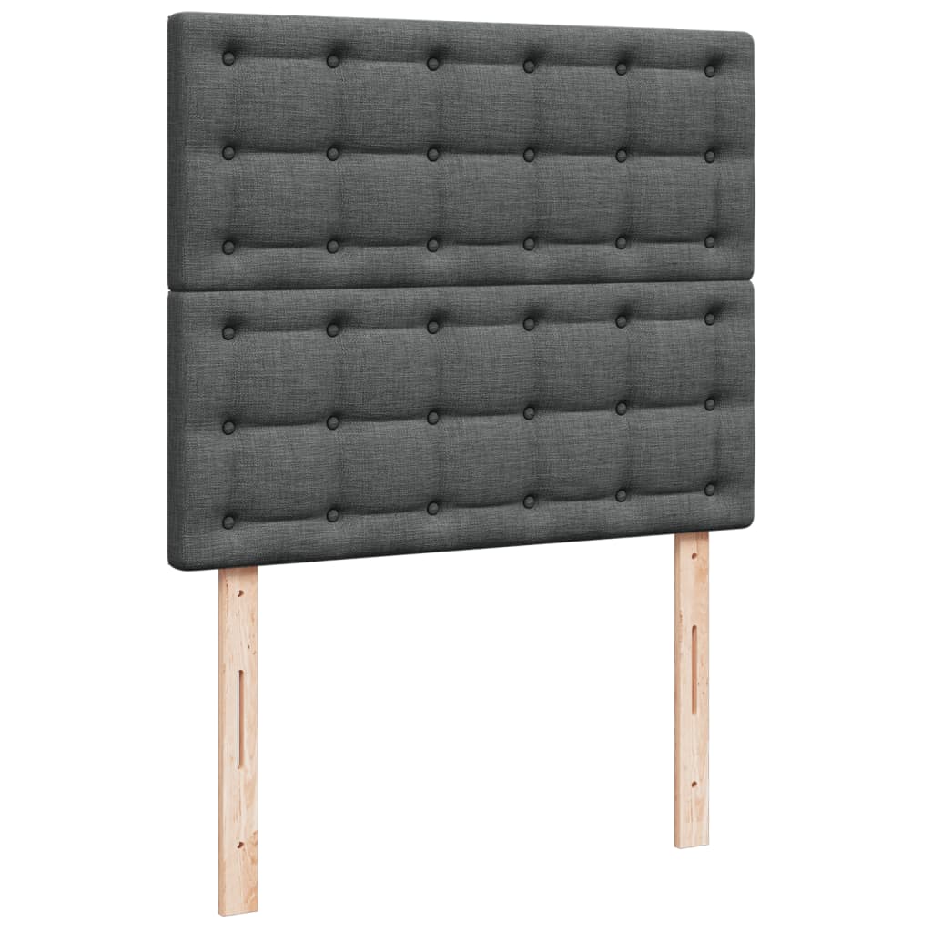 Sommier à lattes de lit avec matelas gris foncé 120x190cm tissu - XIOS