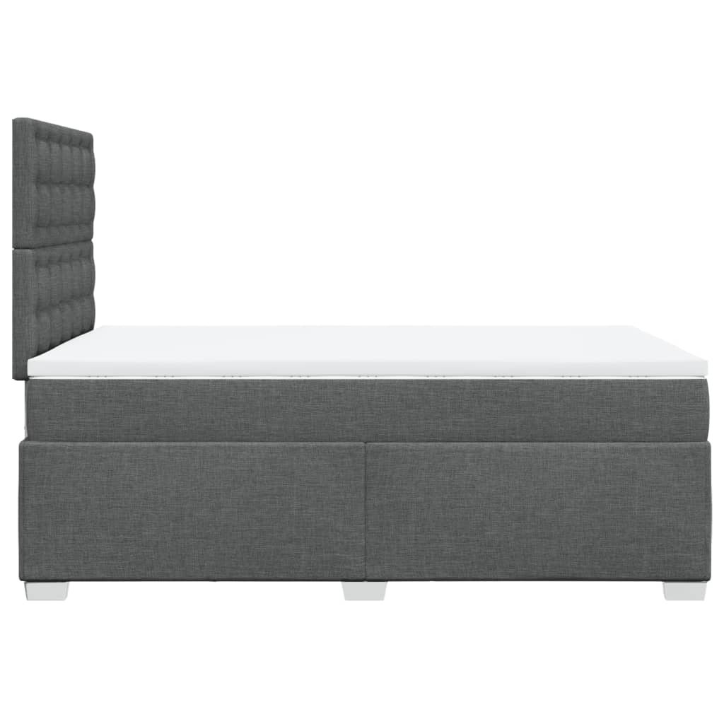 Sommier à lattes de lit avec matelas gris foncé 120x190cm tissu - XIOS