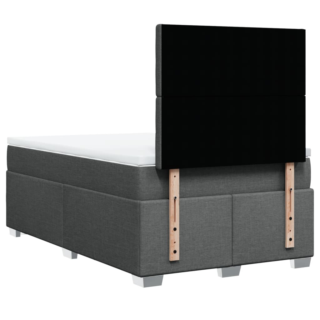 Sommier à lattes de lit avec matelas gris foncé 120x190cm tissu - XIOS