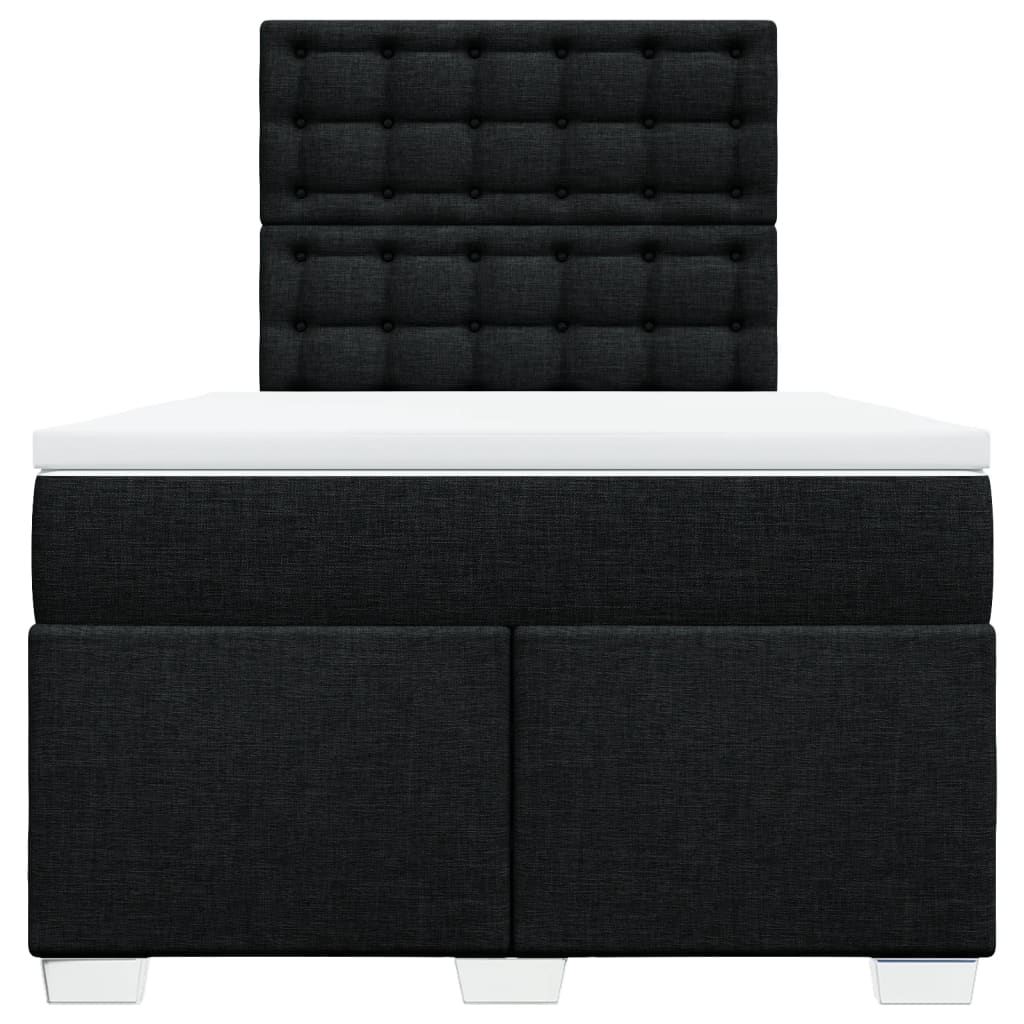 Sommier à lattes de lit avec matelas noir 120x190 cm tissu - XIOS