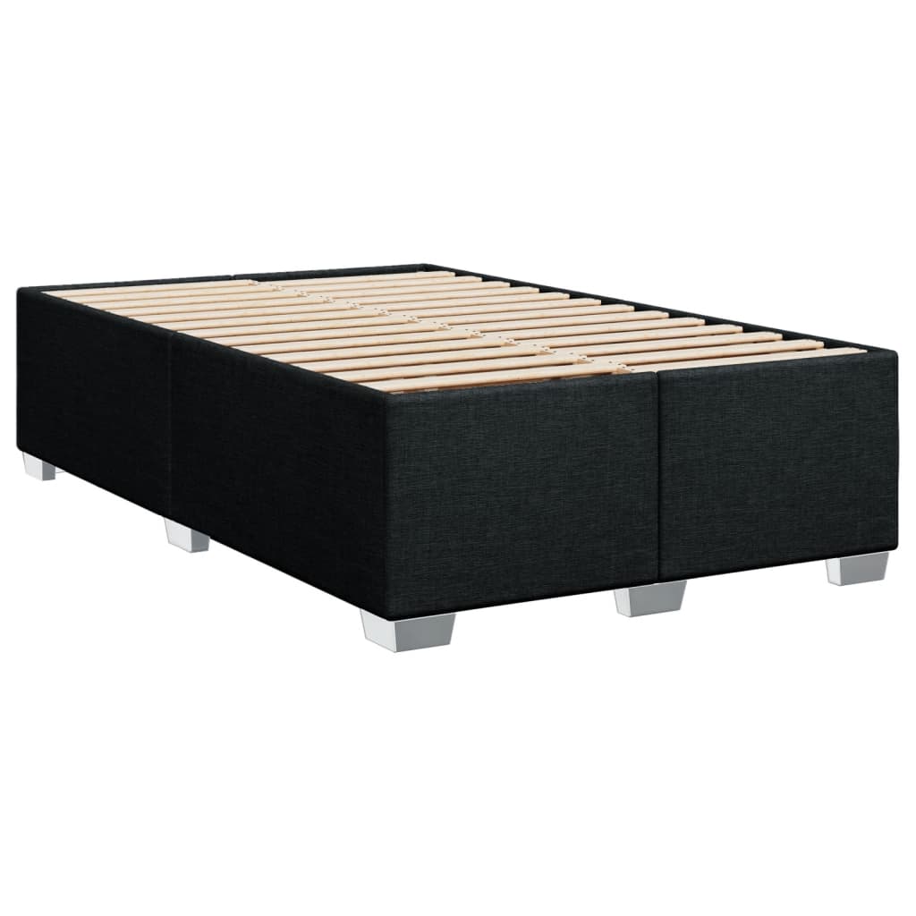 Sommier à lattes de lit avec matelas noir 120x190 cm tissu - XIOS