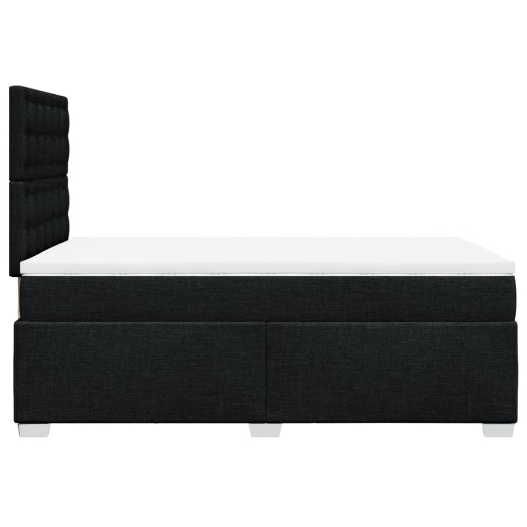Sommier à lattes de lit avec matelas noir 120x190 cm tissu - XIOS