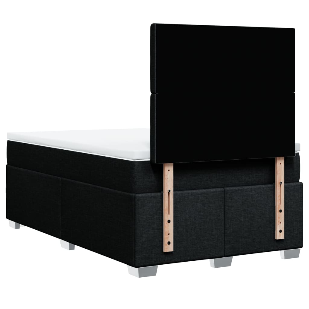 Sommier à lattes de lit avec matelas noir 120x190 cm tissu - XIOS