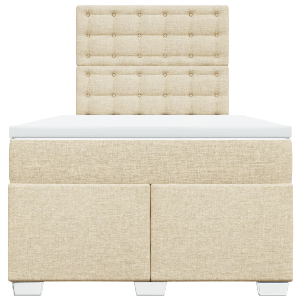 Sommier à lattes de lit avec matelas crème 120x190 cm tissu - XIOS