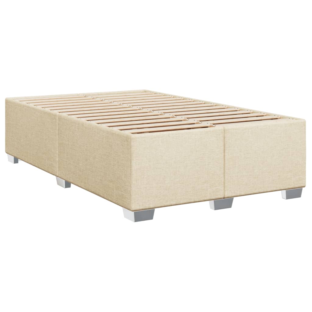 Sommier à lattes de lit avec matelas crème 120x190 cm tissu - XIOS