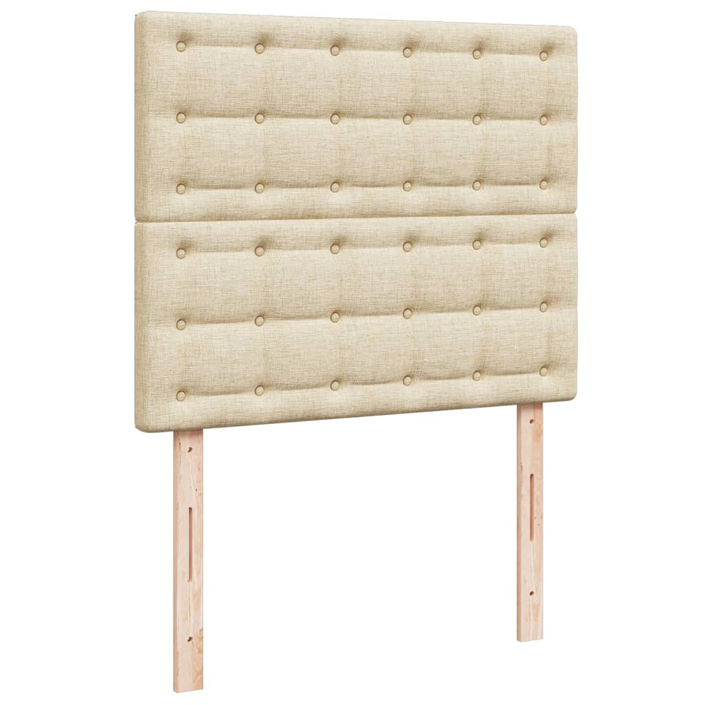 Sommier à lattes de lit avec matelas crème 120x190 cm tissu - XIOS