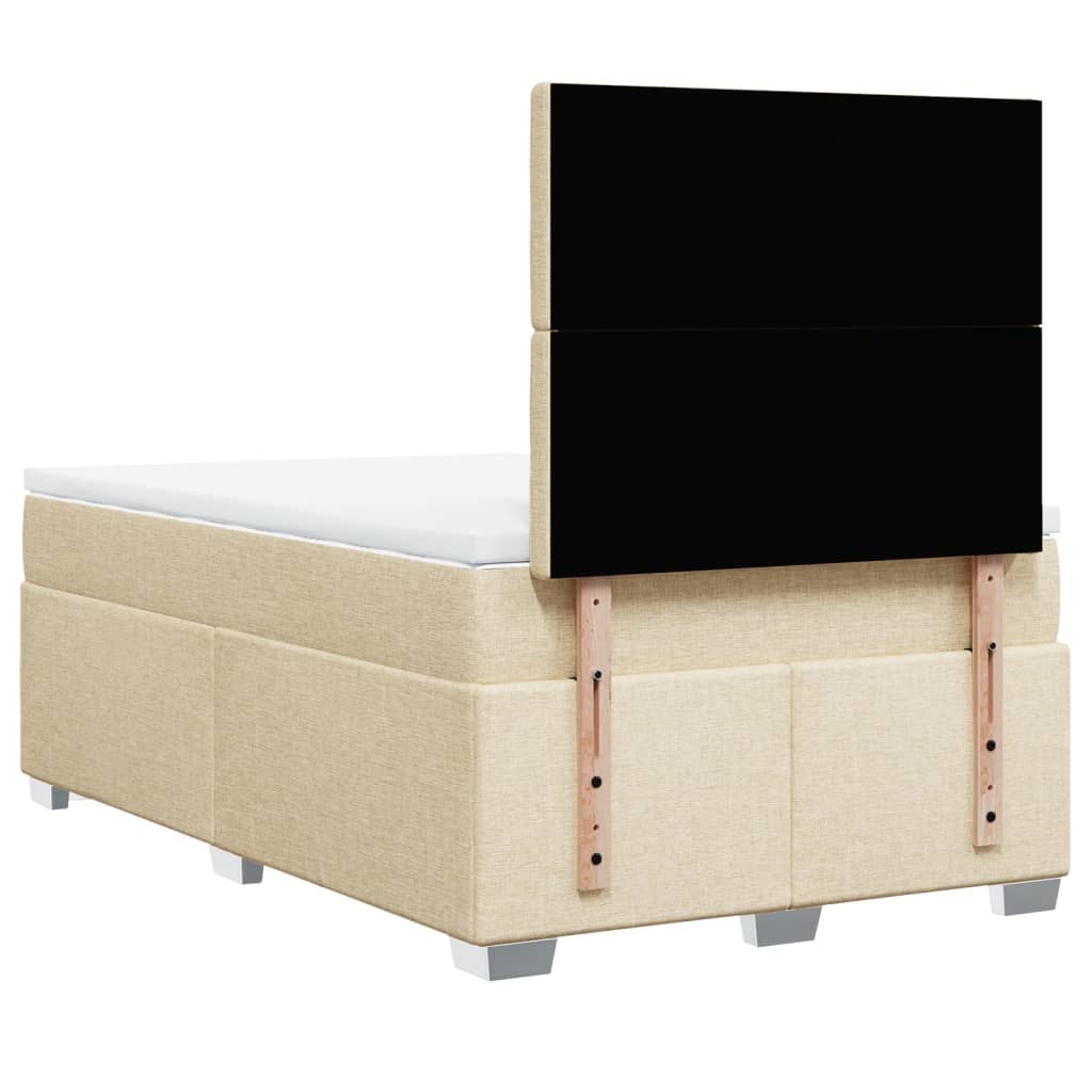 Sommier à lattes de lit avec matelas crème 120x190 cm tissu - XIOS