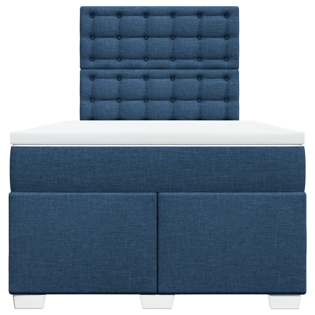 Sommier à lattes de lit avec matelas bleu 120x190 cm tissu - XIOS