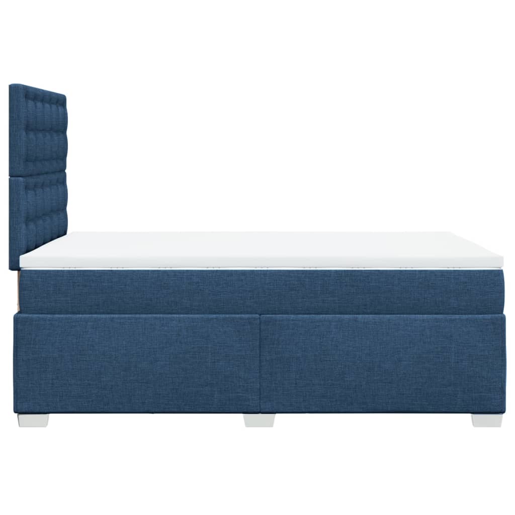 Sommier à lattes de lit avec matelas bleu 120x190 cm tissu - XIOS