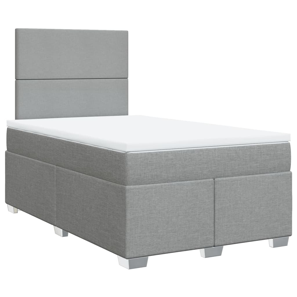 Sommier à lattes de lit avec matelas Gris clair 120x200cm Tissu - XIOS
