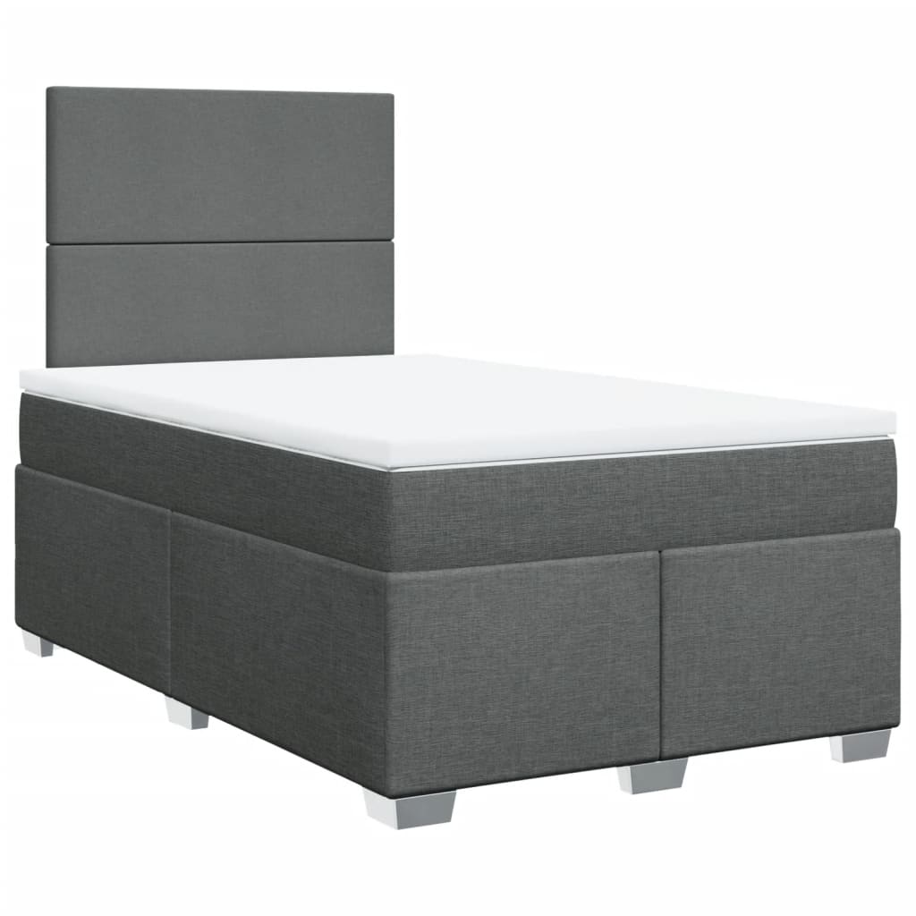 Sommier à lattes de lit avec matelas Gris foncé 120x200cm Tissu - XIOS
