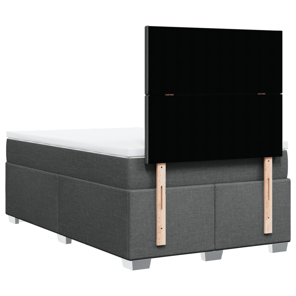 Sommier à lattes de lit avec matelas Gris foncé 120x200cm Tissu - XIOS