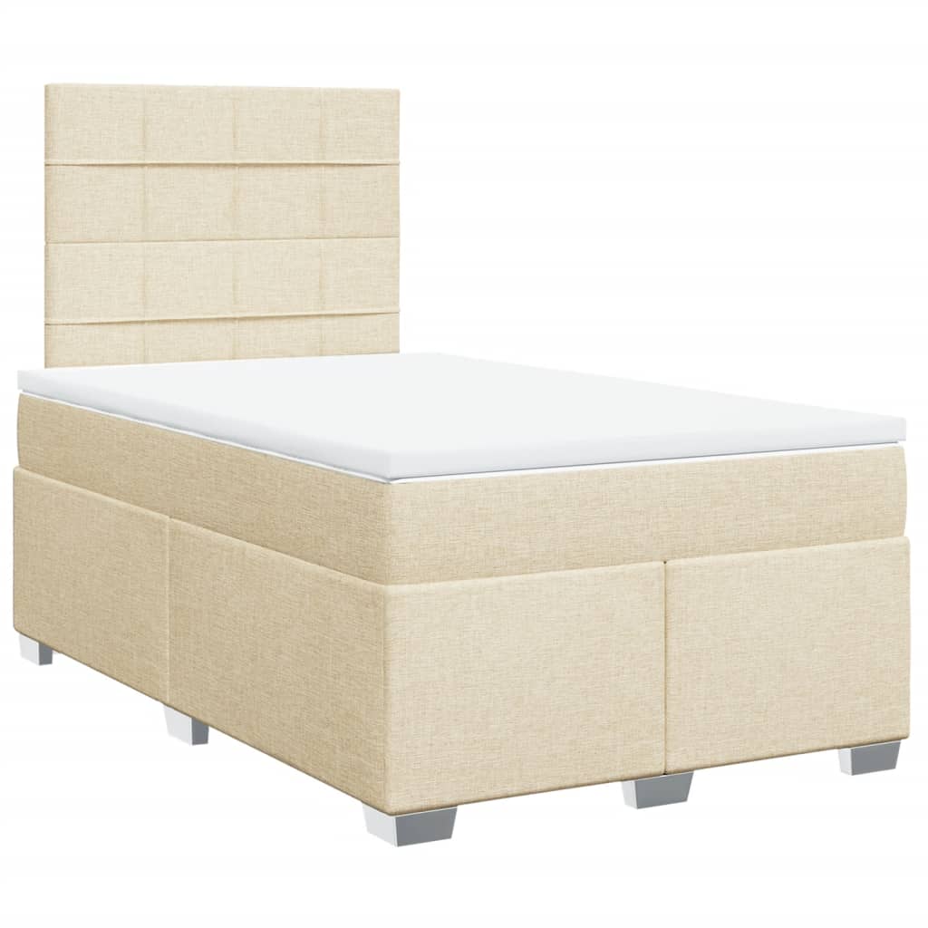 Sommier à lattes de lit avec matelas Crème 120x200 cm Tissu - XIOS