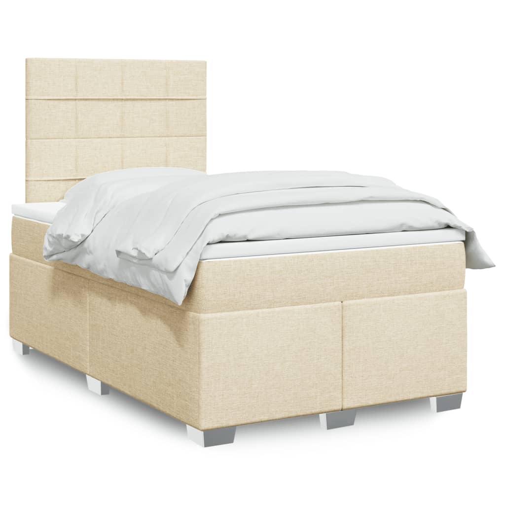 Sommier à lattes de lit avec matelas Crème 120x200 cm Tissu - XIOS