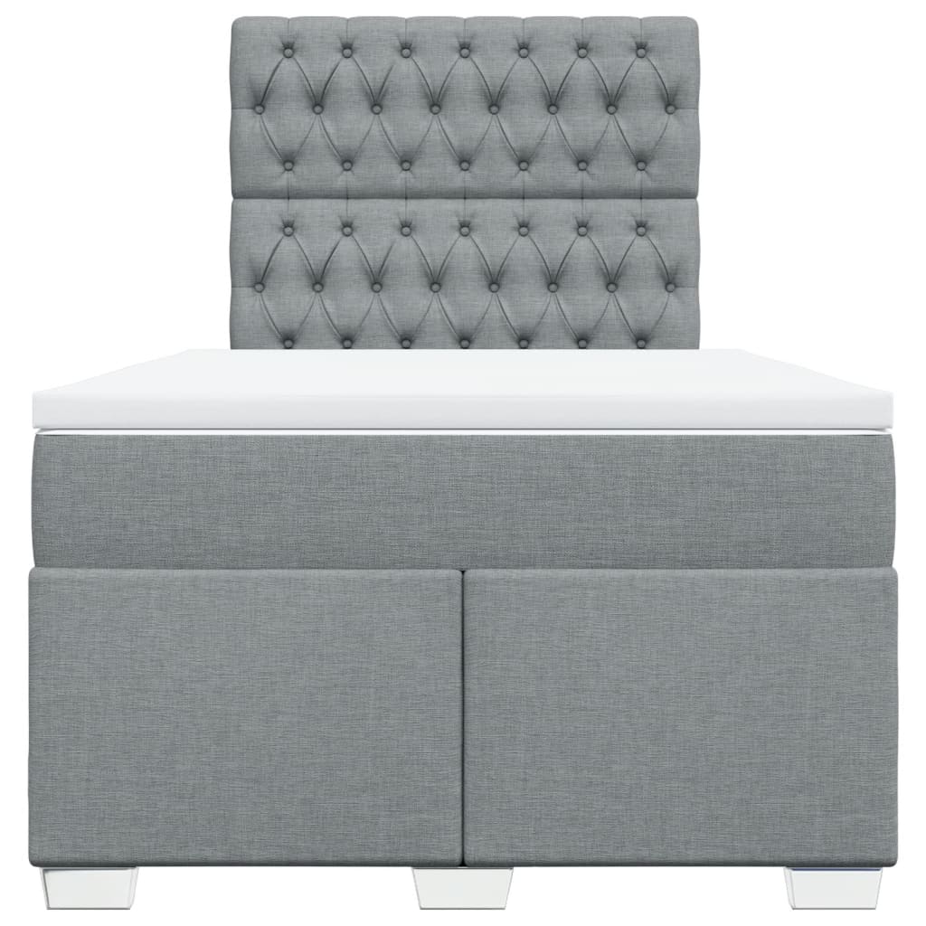 Sommier à lattes de lit avec matelas Gris clair 120x200cm Tissu - XIOS