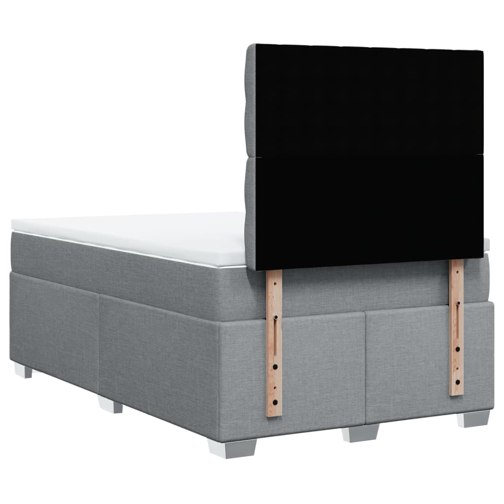 Sommier à lattes de lit avec matelas Gris clair 120x200cm Tissu - XIOS