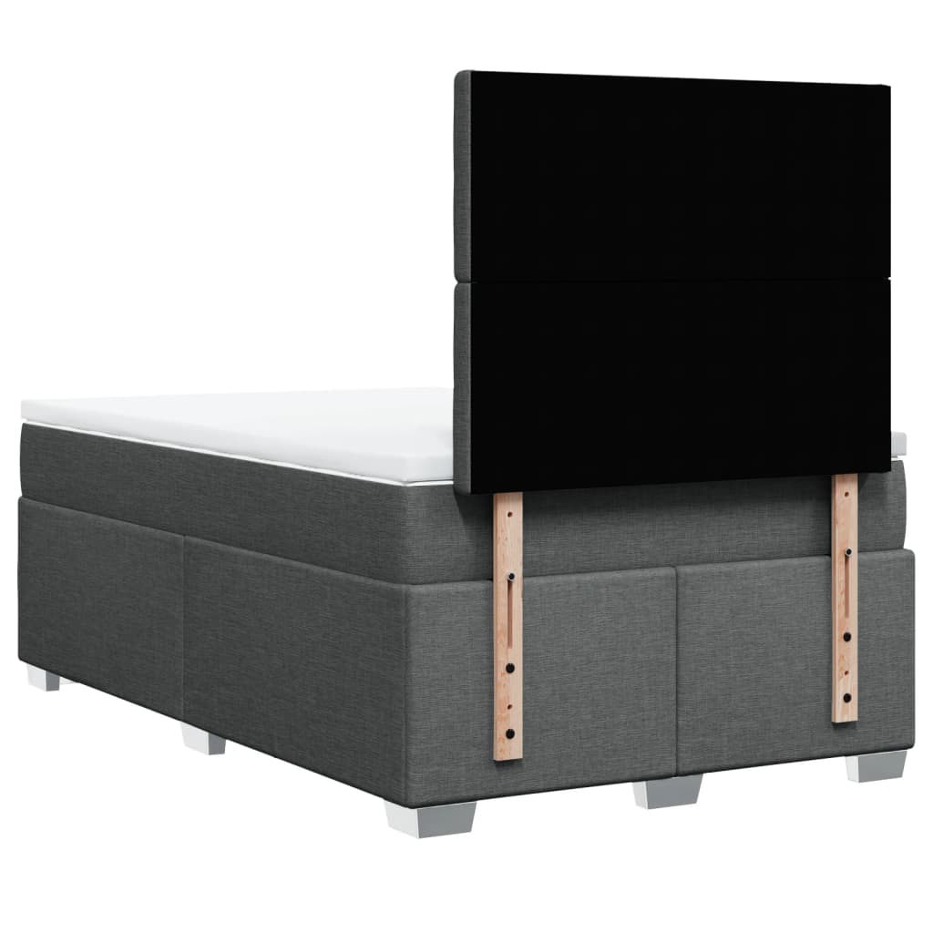 Sommier à lattes de lit avec matelas Gris foncé 120x200cm Tissu - XIOS