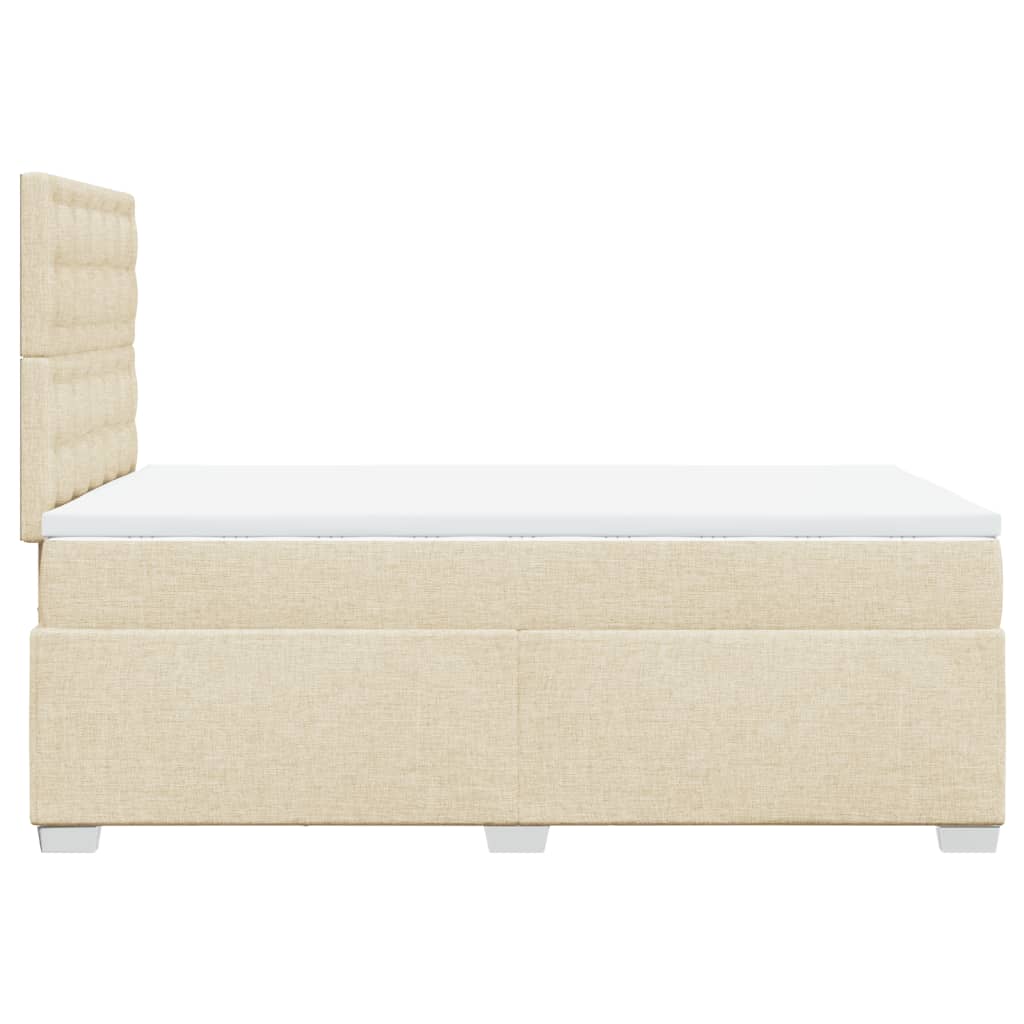 Sommier à lattes de lit avec matelas Crème 120x200 cm Tissu