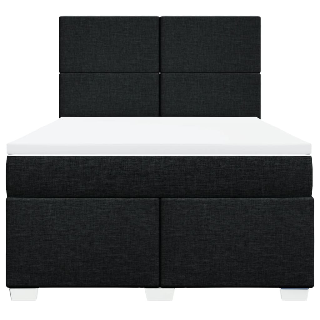 Sommier à lattes de lit avec matelas Noir 140x190 cm Tissu - XIOS