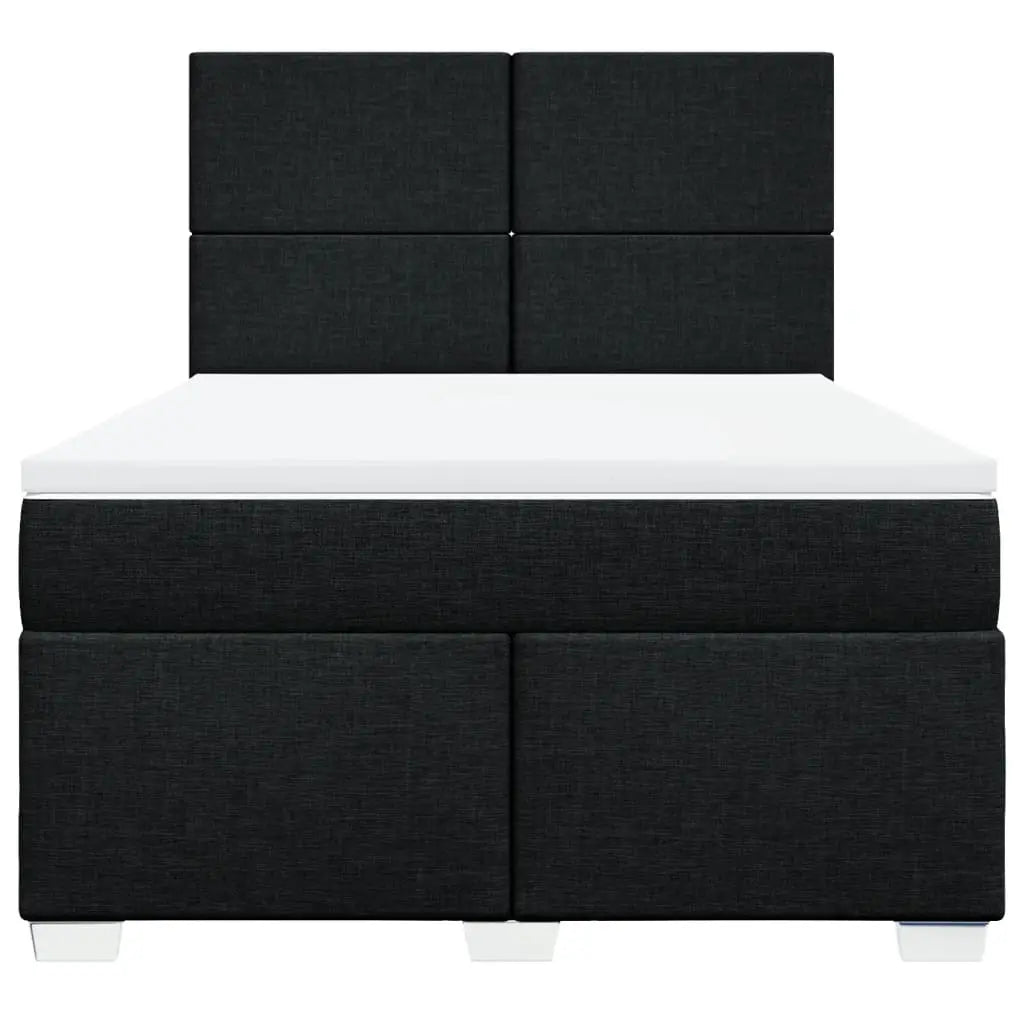 Sommier à lattes de lit avec matelas Noir 140x190 cm Tissu - XIOS