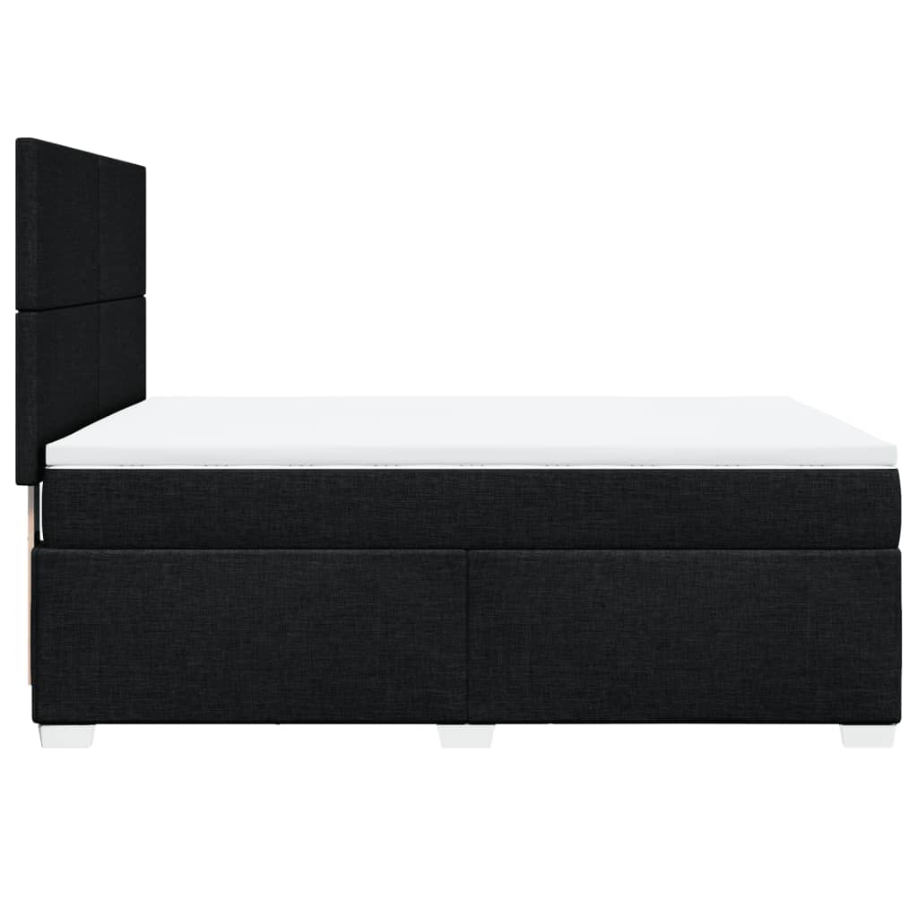 Sommier à lattes de lit avec matelas Noir 140x190 cm Tissu - XIOS