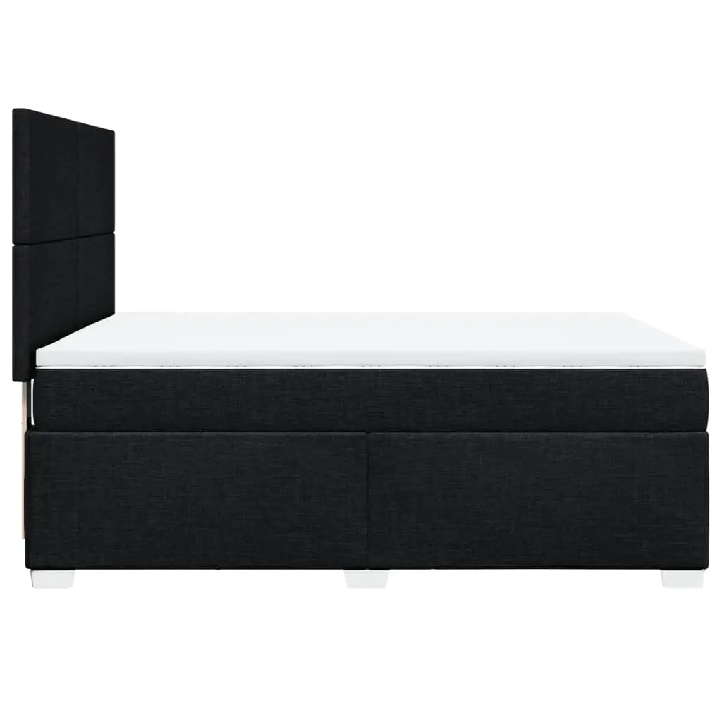 Sommier à lattes de lit avec matelas Noir 140x190 cm Tissu - XIOS