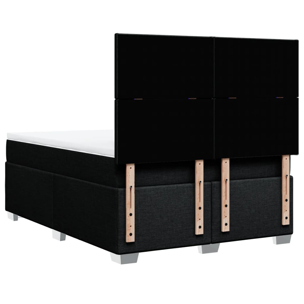 Sommier à lattes de lit avec matelas Noir 140x190 cm Tissu - XIOS