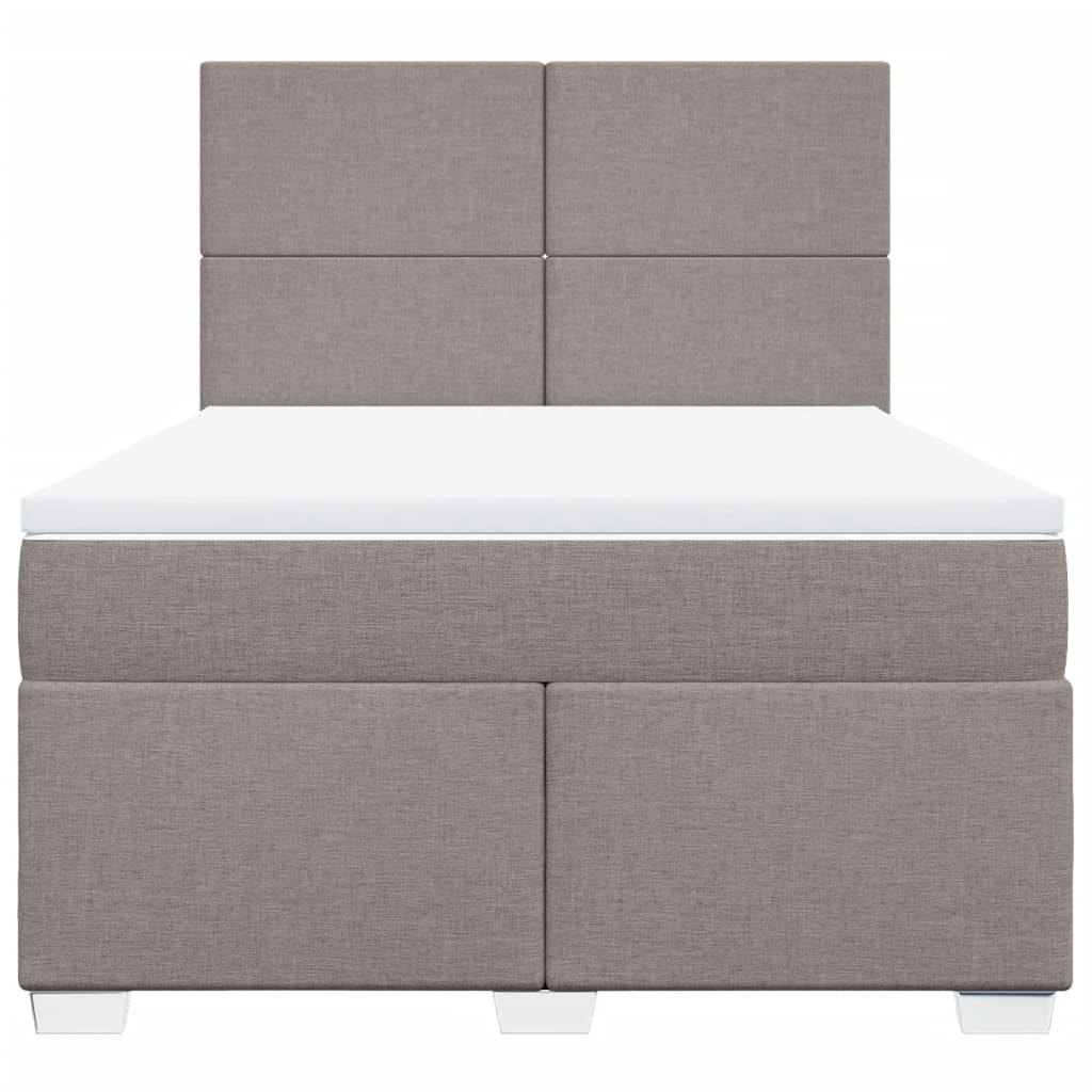 Sommier à lattes de lit avec matelas Taupe 140x190 cm Tissu - XIOS