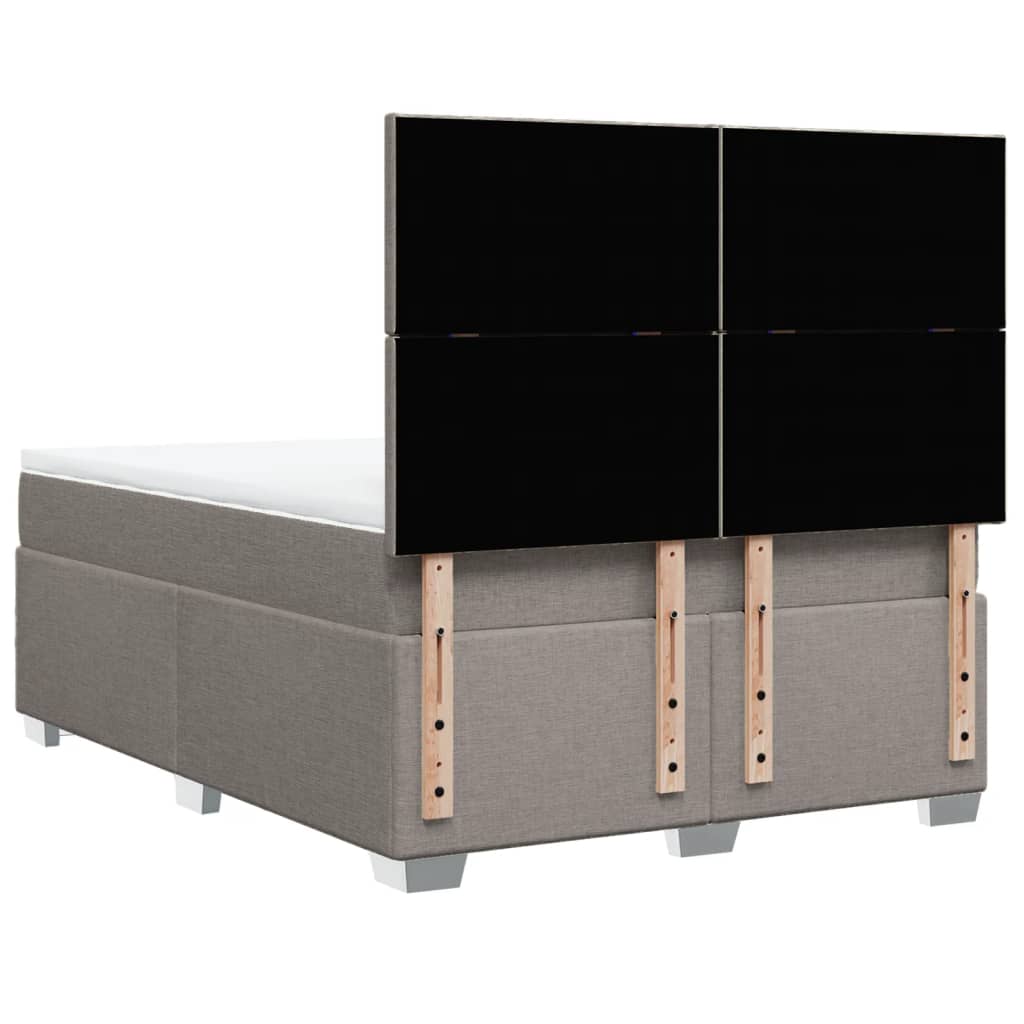 Sommier à lattes de lit avec matelas Taupe 140x190 cm Tissu - XIOS
