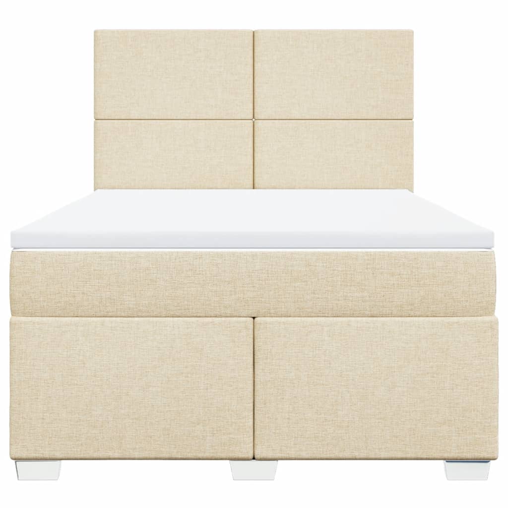 Sommier à lattes de lit avec matelas Crème 140x190 cm Tissu - XIOS